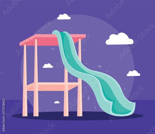 water park green slide