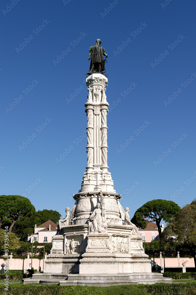 Monument Afonso de Albuquerque inaugurated in 1902 in Lisbon, Portugal