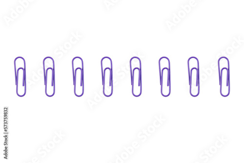 colorful paper clips isolated on white background 