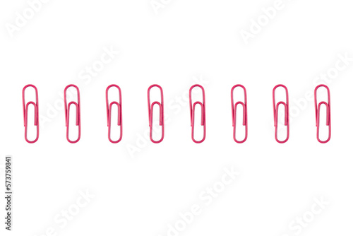 colorful paper clips isolated on white background 