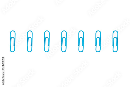 colorful paper clips isolated on white background 