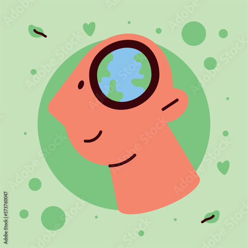 ecologist man thinking in the planet