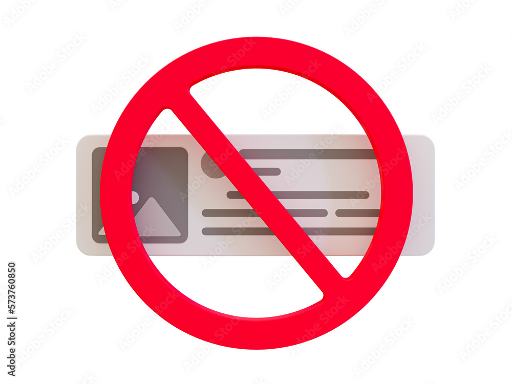 3d minimal content not allowed icon. Unauthorized, Violent, Inappropriate Negative, Forbidden, Restricted, Limited, Danger, Not permitted content symbol. 3d illustration. 3d minimal content not allowed icon. Unauthorized, Violent, Inappropriate Negative, Forbidden, Restricted, Limited, Danger, Not permitted content symbol. 3d illustration.