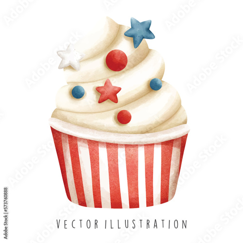 4th of july cupcake