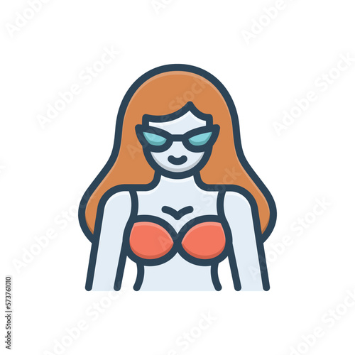 Color illustration icon for sexy
