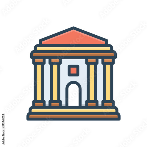 Color illustration icon for civic