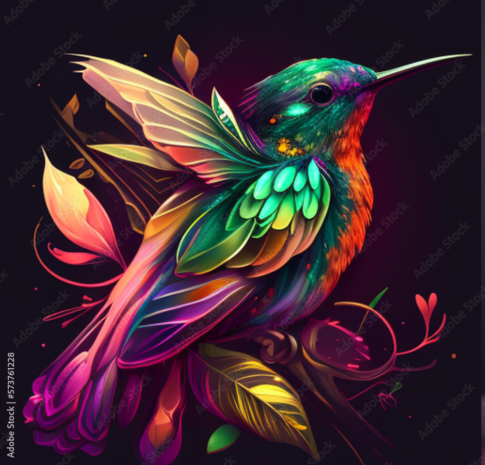 Obraz premium Beija flor multi colorido e brilhante