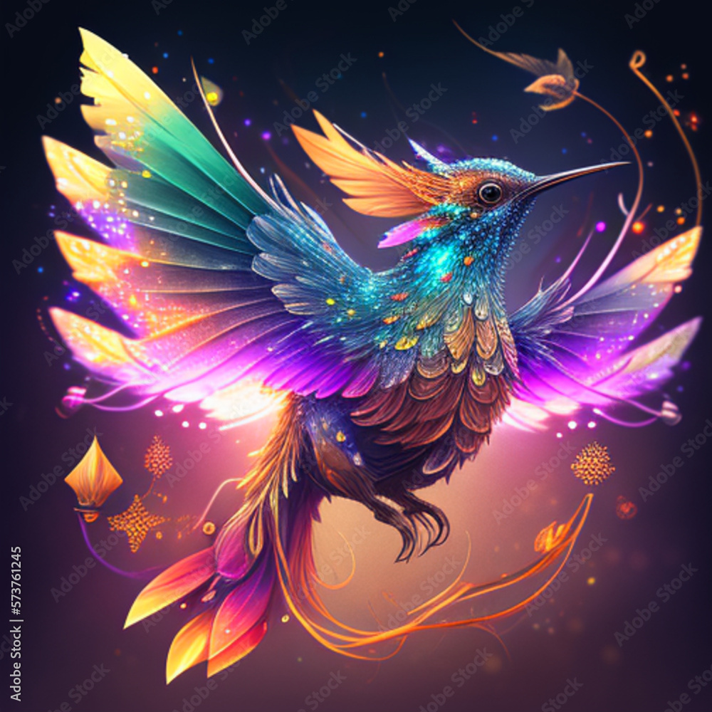 Fototapeta premium Beija flor multi colorido e brilhante