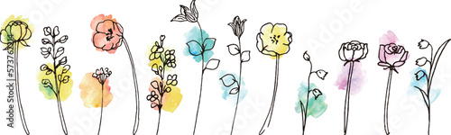 手描きの植物ベクターイラスト。モノクロの植物線画イラスト。春のナチュラル植物挿絵。Hand drawn vector botanical illustration. Black and white botanical line drawing illustration. Spring natural plant illustration.