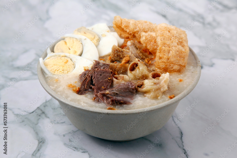 Freshly cooked Filipino food called Goto or Lugaw Freshly cooked Filipino food called Goto or Lugaw
