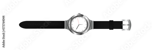 vector illustration modern silver color hand watch design template
