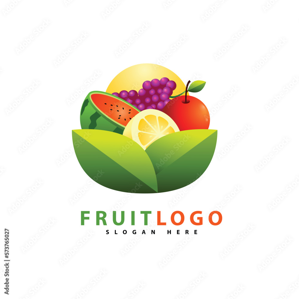 fresh fruit logo template design fresh fruit logo template design