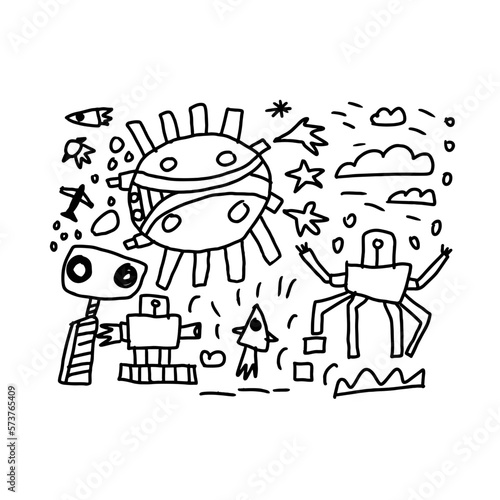 our world vector doodle hand drawn © Yopi