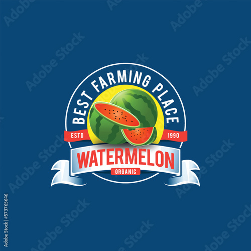Vector illustration of fresh watermelon icon