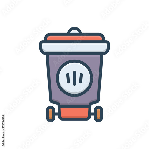 Color illustration icon for trash