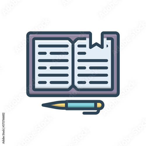 Color illustration icon for assignment