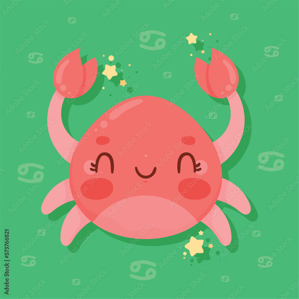 Naklejka premium crab zodiac cancer sign