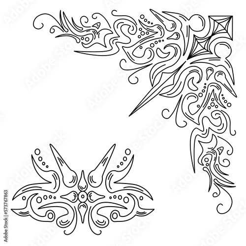 ornament frame, abstract floral design