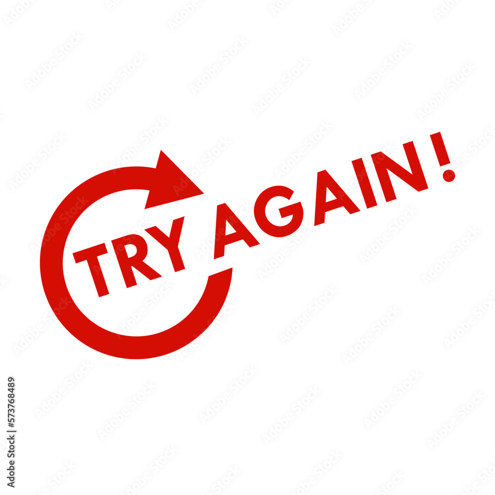 Try again logo template illustration. suitable for you