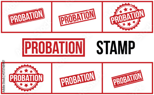 Probation Rubber Stamp Set Vector