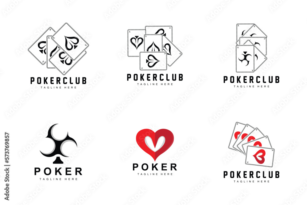 Poker Casino Card Logo, Diamond Card Icon, Hearts, Spades, Ace. Gambling Game Poker Club Design Poker Casino Card Logo, Diamond Card Icon, Hearts, Spades, Ace. Gambling Game Poker Club Design