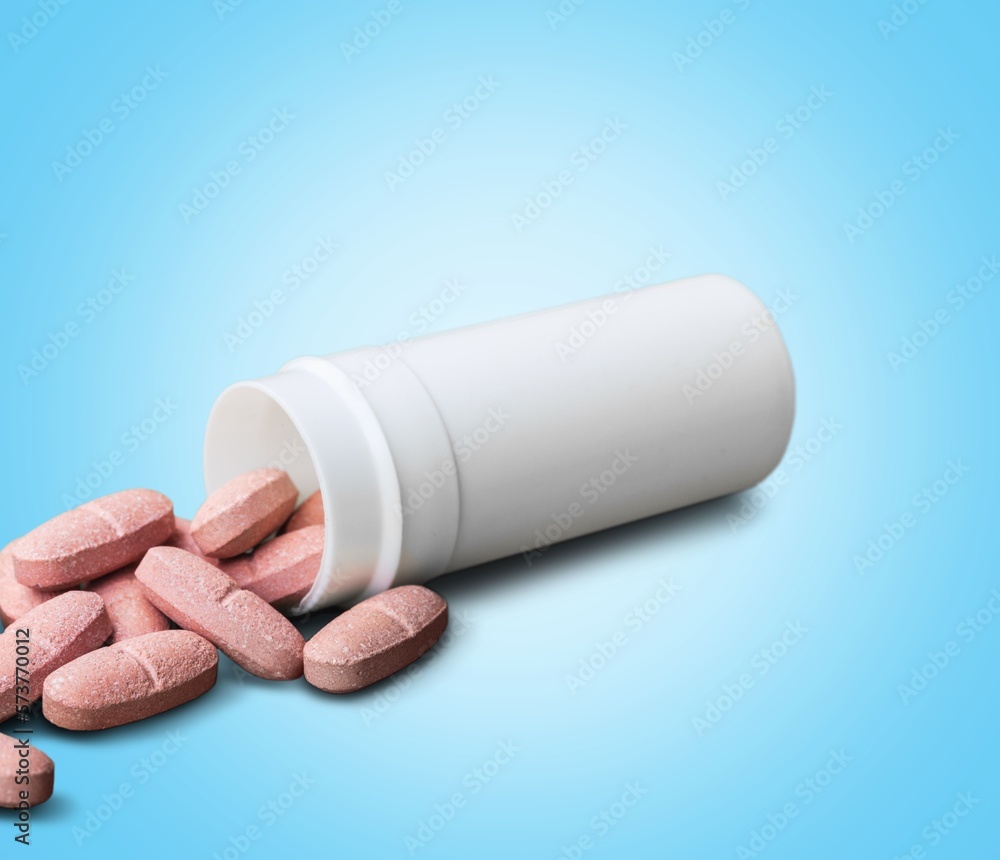 Medical pills in prescription drug plastic bottle