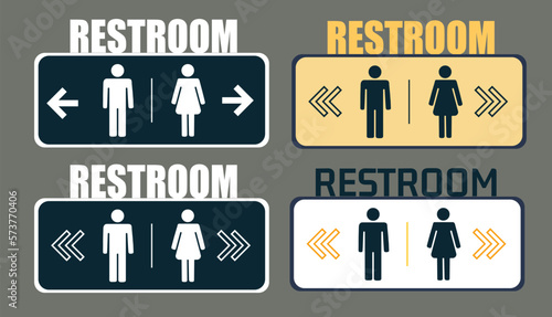 Restroom Sign Vector  Toilet Signboard Vector  Bathroom Vector