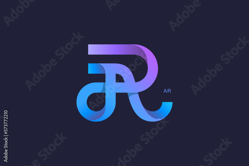 Letter A and R Monogram Logo Design Vector