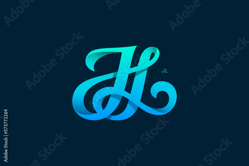 Letter J and L Monogram Logo Design Vector photo