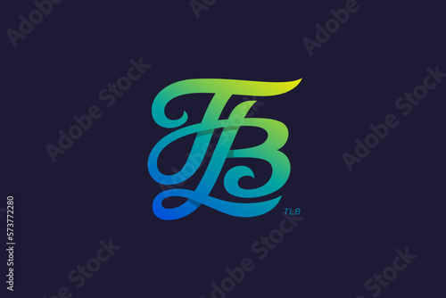 Letter T and B Monogram Logo Design Vector