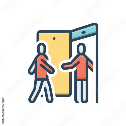 Color illustration icon for within