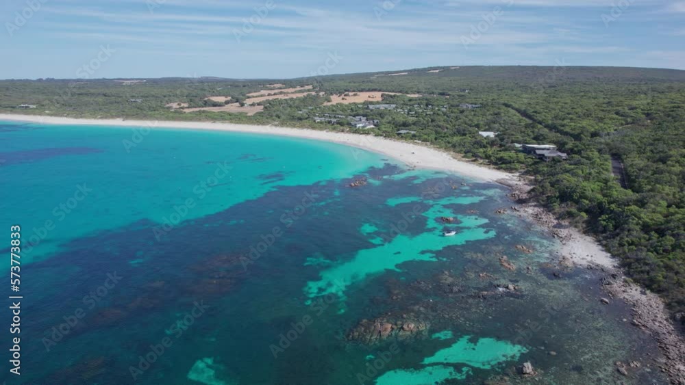 Aerial view of bunker bay in Western Australia showcasing the beauty and vivid colour of the water and native bush Aerial view of bunker bay in Western Australia showcasing the beauty and vivid colour of the water and native bush