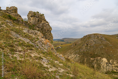 Wild rocky and mountainous nature of Eastern Europe. Landscape background