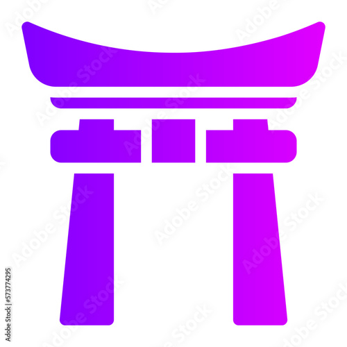 torii gate gradient icon