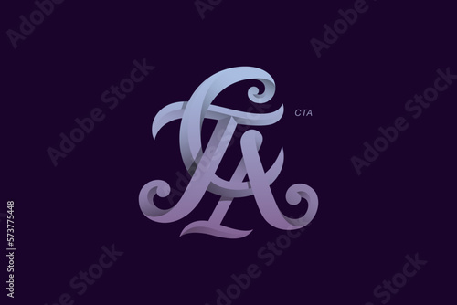 Letter C T and A Monogram Logo Design Vector