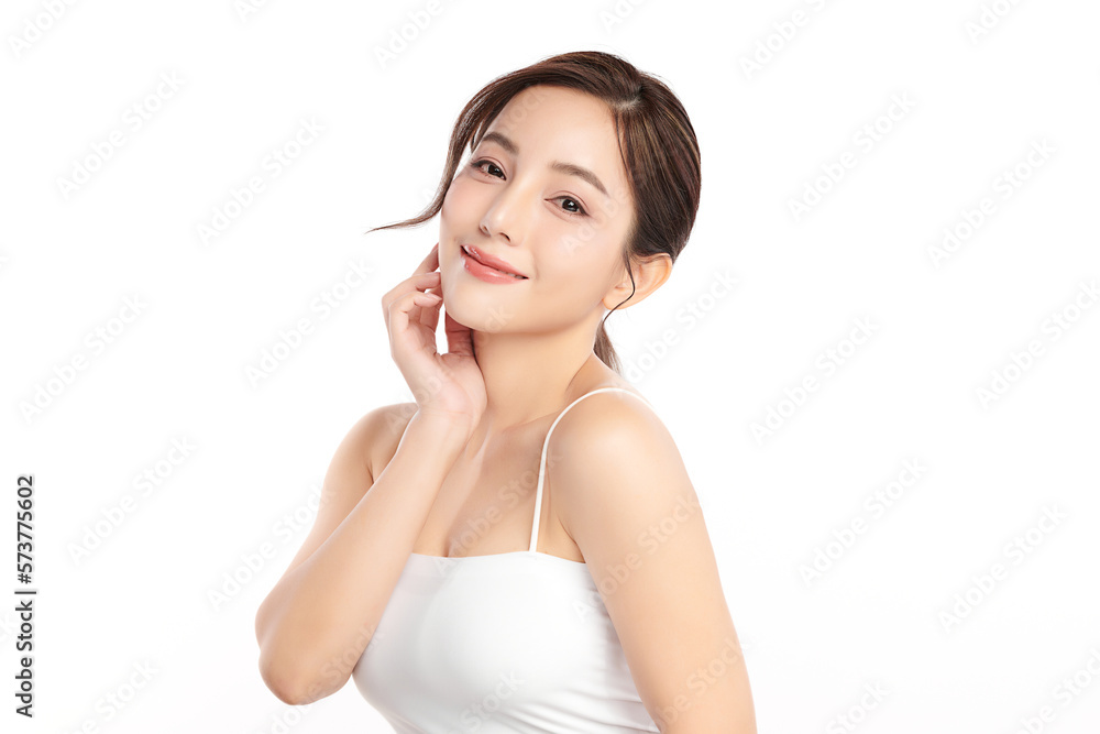 Beautiful young asian woman with clean fresh skin on white background, Face care, Facial treatment, Cosmetology, beauty and spa, Asian women portrait. Beautiful young asian woman with clean fresh skin on white background, Face care, Facial treatment, Cosmetology, beauty and spa, Asian women portrait.