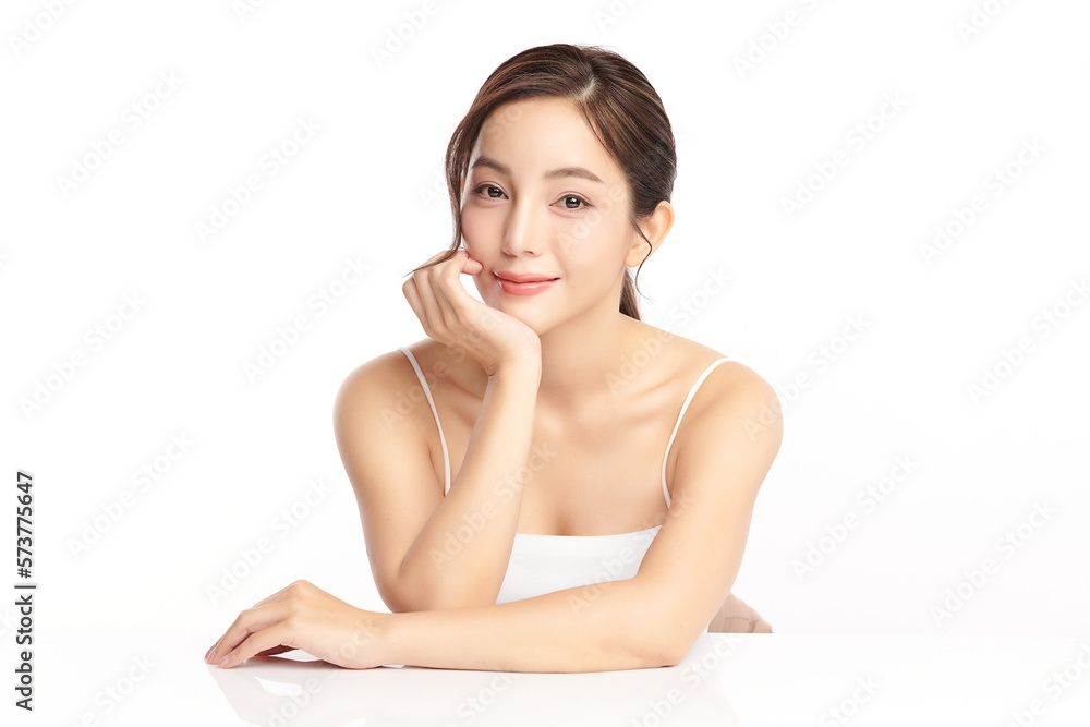 Beautiful young asian woman with clean fresh skin on white background, Face care, Facial treatment, Cosmetology, beauty and spa, Asian women portrait. Beautiful young asian woman with clean fresh skin on white background, Face care, Facial treatment, Cosmetology, beauty and spa, Asian women portrait.