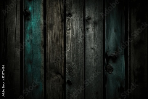 Old wood texture on a natural black background. Generative AI
