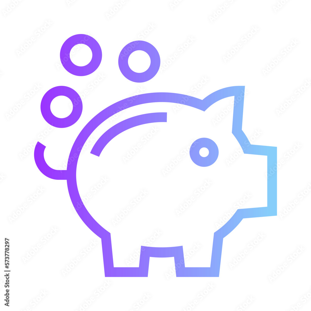 piggy bank gradient icon piggy bank gradient icon