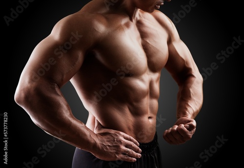 Muscular young handsome man posing