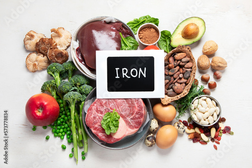 Iron rich foods. Healthy eating concept.
