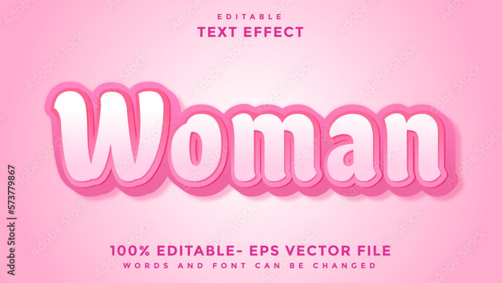 Minimal Word Woman Editable Text Effect Design Template, Effect Saved In Graphic Style Minimal Word Woman Editable Text Effect Design Template, Effect Saved In Graphic Style