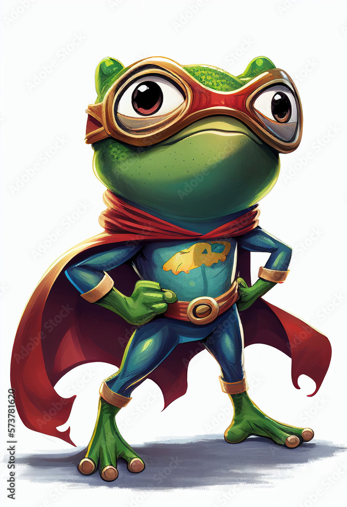 superhero frog cartoon character superhero frog cartoon character