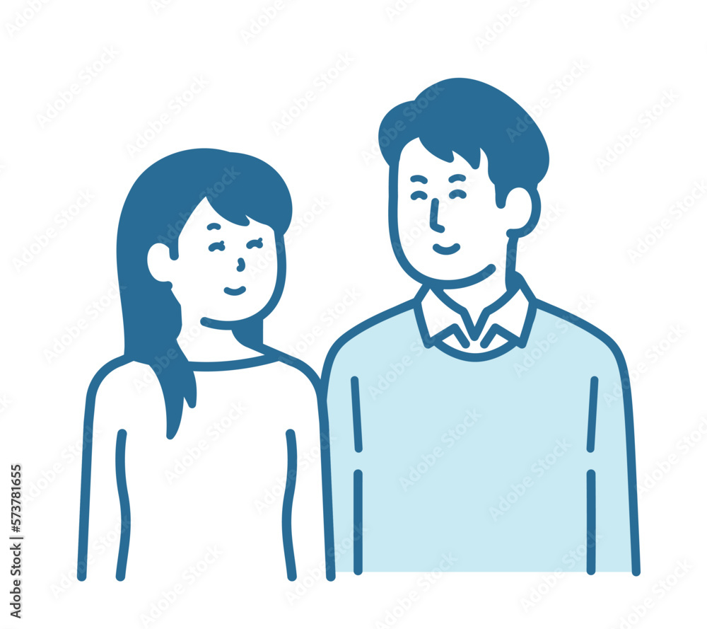 Men and women cuddling with a smile Men and women cuddling with a smile