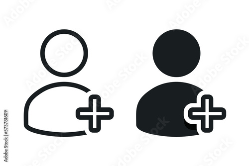 New profile account. Create add person icon. Vector illustration