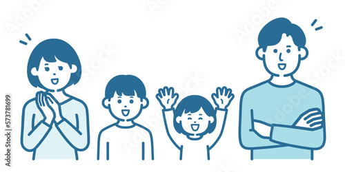 Parents and children who are happy to solve the problem