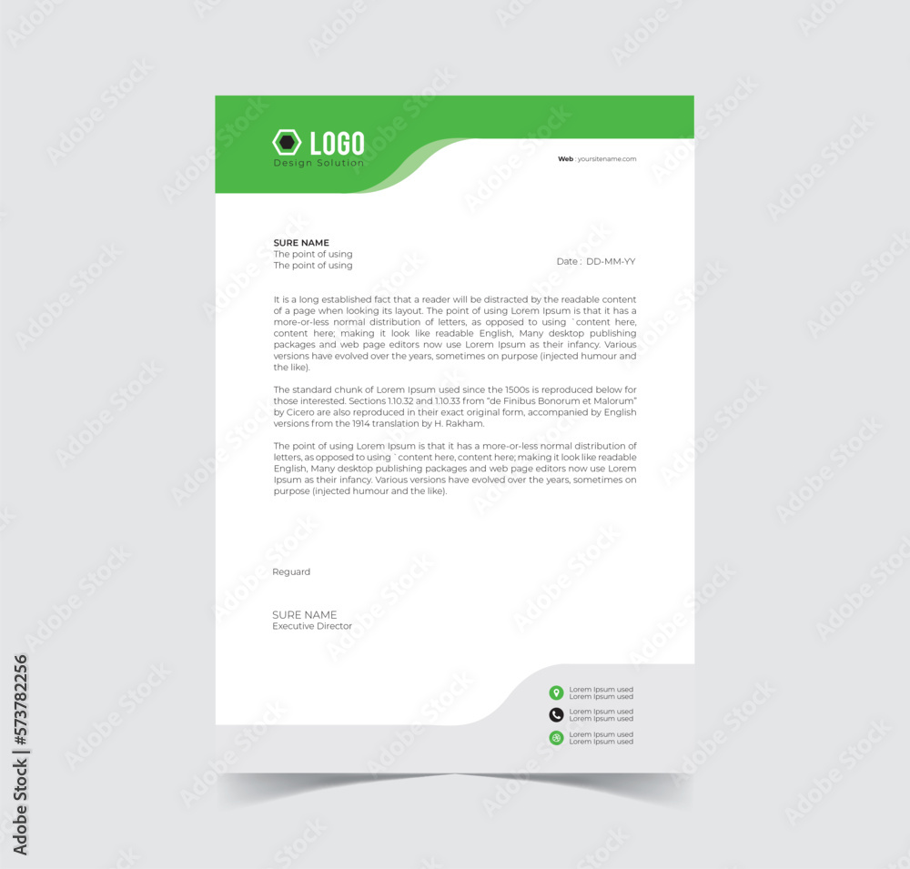 Letter head template vector file creative design Letter head template vector file creative design