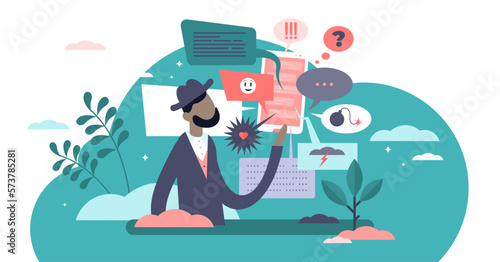 Chat comments and messaging concept flat tiny person illustration, transparent background. Digital communication cyberspace interaction, new notifications and Community reactions.