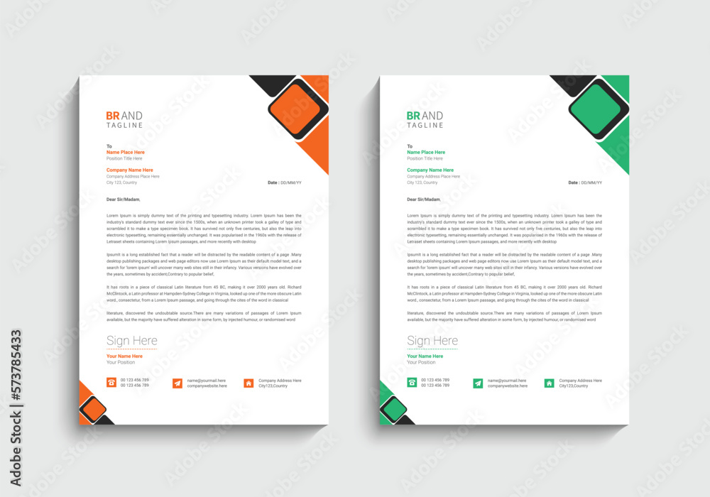 Obraz premium Minimalist letterhead template design
