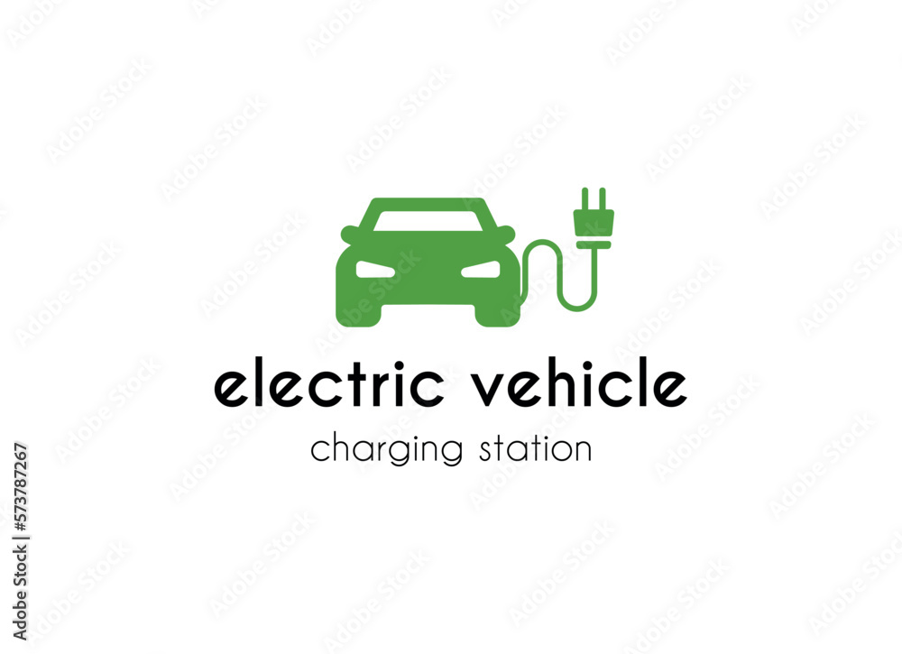 Electrical charging station logo design template.